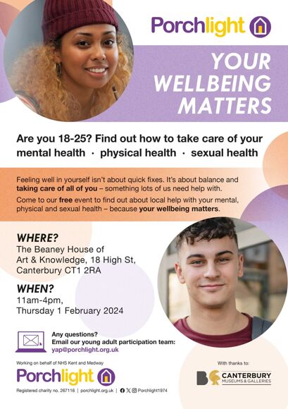 Porchlight wellbeing poster